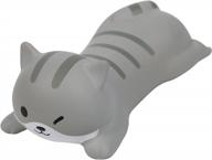 cute wrist rest, chuyi cartoon cat shape ergonomic memory foam with wrist support, soft lightweight comfortable small pu pillow toy non-slip wrist cushion for office home laptop (grey) logo