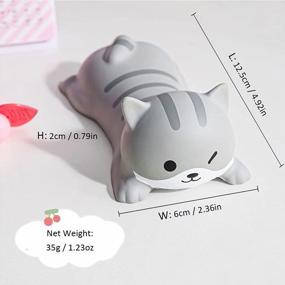 img 3 attached to Cute Wrist Rest, CHUYI Cartoon Cat Shape Ergonomic Memory Foam With Wrist Support, Soft Lightweight Comfortable Small PU Pillow Toy Non-Slip Wrist Cushion For Office Home Laptop (Grey)