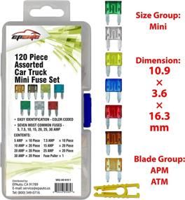 img 1 attached to 🚗 120-Piece EPAuto Assorted Mini Blade Fuse Set for Cars and Trucks (5/7.5/10/15/20/25/30 AMP)