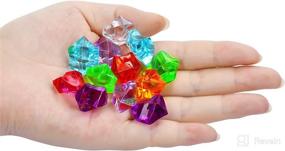 img 1 attached to 180-190pcs Multicolored Premium Fake Crushed Ice Rock Plastic Gems Jewels Acrylic Ice Rock Crystals - Perfect for Kids Toy Decoration, Wedding Display, Vase Fillers & Crafts - Treasure Imitation Diamonds & Plastic Ice Cubes