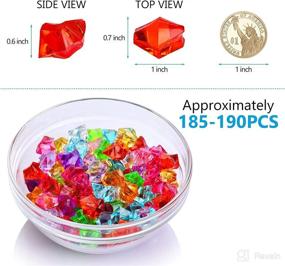 img 3 attached to 180-190pcs Multicolored Premium Fake Crushed Ice Rock Plastic Gems Jewels Acrylic Ice Rock Crystals - Perfect for Kids Toy Decoration, Wedding Display, Vase Fillers & Crafts - Treasure Imitation Diamonds & Plastic Ice Cubes