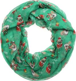 img 2 attached to MIRMARU Holiday Lightweight Christmas Infinity Women's Accessories via Scarves & Wraps