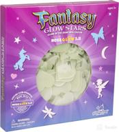 🌟 200-count glow in the dark stars for girls with bonus hearts, moon, unicorns, dragonflies, sea horses, butterflies, rainbow clouds, princesses, mermaids - fantasy glow stars логотип