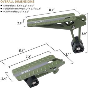 img 1 attached to Cowvie Foldable Car Door Step Stand Pedal - Accessible Rooftop Pedal Ladder for Most SUV Trucks, Navy Green (F150 Compatible)