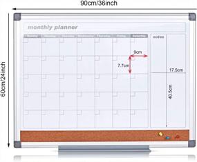 img 2 attached to Stay Organized With MAKELLO'S 36X24 Inch Monthly Combo Whiteboard And Cork Board For Office, Classroom, Kitchen, And Bedroom