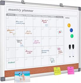 img 4 attached to Stay Organized With MAKELLO'S 36X24 Inch Monthly Combo Whiteboard And Cork Board For Office, Classroom, Kitchen, And Bedroom
