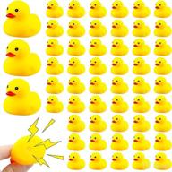 🐤 150 rubber duckies bulk bath toys mini ducklings for baby shower, pool float fun and birthday party favors. girls and boys carnival floating decor gift (yellow) logo