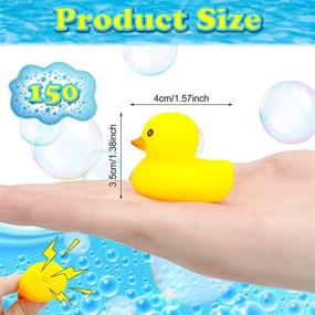 img 3 attached to 🐤 150 Rubber Duckies Bulk Bath Toys Mini Ducklings for Baby Shower, Pool Float Fun and Birthday Party Favors. Girls and Boys Carnival Floating Decor Gift (Yellow)