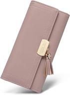 👛 premium leather designer trifold wallet organizer for women's handbags & wallets logo