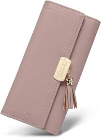img 4 attached to 👛 Premium Leather Designer Trifold Wallet Organizer for Women's Handbags & Wallets