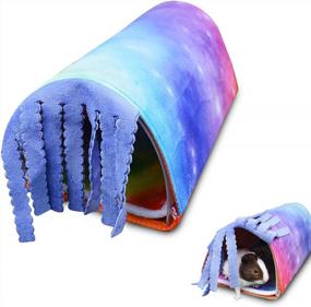 img 4 attached to Transform Pet'S Cage With HOMEYA Small Animal Tunnel - Perfect Toy And Hideout For Hamsters And Guinea Pigs - Removable And Reversible Bedding For Rats, Hedgehogs, Sugar Gliders And Chinchillas