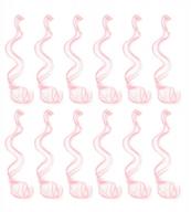 swacc 12 pcs curly wavy one color party highlights clip on in hair extensions colored hair streak synthetic hairpieces (pink) logo