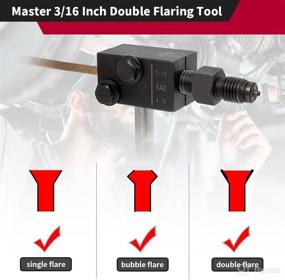 img 3 attached to 🔧 Pikwo 3/16-Inch Double & Single & Bubble Flaring Tool Kit with Tube Cutter 10mm and 16mm Combination Wrench for Brake Line and Brass Tubing 45 Degrees