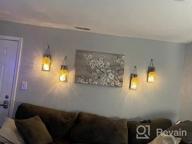 img 1 attached to Set Of 2 Brown Mason Jar Wall Sconces With LED Fairy Lights & 6-Hour Timer review by Amy Bernabe