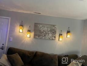 img 6 attached to Set Of 2 Brown Mason Jar Wall Sconces With LED Fairy Lights & 6-Hour Timer