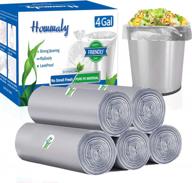сверхпрочные серые мусорные баки на 250 штук - мешки для мусора на 3, 4, 5 галлонов подходят для мусорного бака на 6-8-10-15 литров для кухни домашнего офиса. логотип