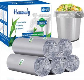 img 4 attached to 250 Count Extra Strong Grey Trash Can Liners - 3, 4, 5 Gallon Garbage Bags Fit 6-8-10-15 Liters Trash Bin For Home Office Kitchen.