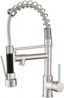 brushed nickel stainless steel single handle kitchen faucet with pull-down sprayer - contemporary design (model: 866026sn) logo