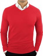 stay stylish & comfy with cc perfect slimfit v-neck sweaters for men - lightweight breathable & soft fitted pullover logo