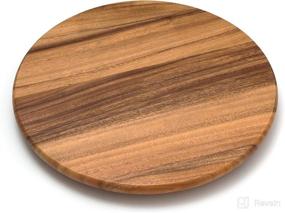 img 4 attached to 🌸 Lipper International 16-inch Acacia Wood Lazy Susan Kitchen Turntable