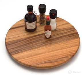 img 3 attached to 🌸 Lipper International 16-inch Acacia Wood Lazy Susan Kitchen Turntable