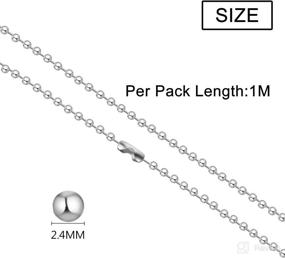 img 3 attached to 📿 BronaGrand 1m Length Nickel Beaded Ball Bead Chain Necklaces - Pack of 10 with Connectors