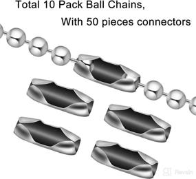 img 2 attached to 📿 BronaGrand 1m Length Nickel Beaded Ball Bead Chain Necklaces - Pack of 10 with Connectors