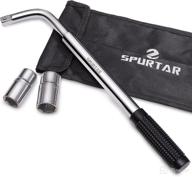 🔧 spurtar lug wrench extendable wheel brace lugs wrench - tyre repair kit with nut remover and torque wrench - 1/2 drive sockets - ideal for cars, vans, trucks, caravans - includes canvas pouch logo