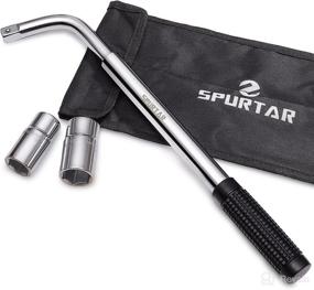img 4 attached to 🔧 Spurtar Lug Wrench Extendable Wheel Brace Lugs Wrench - Tyre Repair Kit with Nut Remover and Torque Wrench - 1/2 Drive Sockets - Ideal for Cars, Vans, Trucks, Caravans - Includes Canvas Pouch