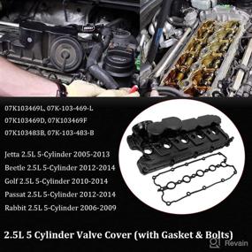 img 3 attached to Engine Valve Cover Assembly with Gasket Bolts Replacement for 2005-2014 VW Jetta Beetle Golf Passat Rabbit 2.5L PCV Valve - 07K-103-469-L, 07K103469F, 264-907, 917-064 by Flynsu