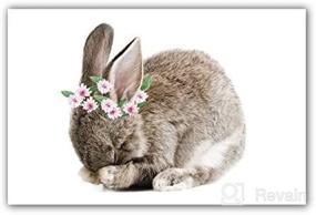 img 2 attached to 🐰✨ Bashful Bunny Floral Crown 11x17 Unframed Prints: Charming Baby Nursery Wall Decor (Option 1)