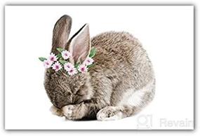 img 4 attached to 🐰✨ Bashful Bunny Floral Crown 11x17 Unframed Prints: Charming Baby Nursery Wall Decor (Option 1)