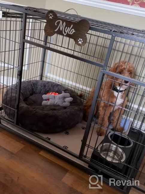 img 1 attached to PawHut Folding Design Heavy Duty Metal Dog Cage Crate & Kennel With Removable Tray And Cover, & 4 Locking Wheels, Indoor/Outdoor 49 review by Dave Skidmore