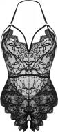 klier sexy lace bodysuit for women - sheer strappy mini babydoll with deep v-neckline - naughty lingerie teddy for a sensual look логотип