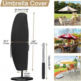 img 3 attached to LBW Patio Umbrella Cover For Outdoor Umbrella 9Ft To 13Ft Cantilever Umbrella Cover Waterproof 420D Offset Banana Style Umbrella Cover With Zipper For Anti-UV Rain Wind Dust,Black