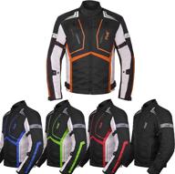 motorcycle jacket for men textile motorbike dualsport enduro motocross racing biker riding ce armored waterproof all-weather (orange motorcycle & powersports logo