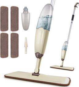 img 4 attached to 🧽 Efficient Microfiber Spray Mops for Floor Cleaning: Domi-patrol Hardwood Floor Mop Spray with 4 Washable Pads and 635ML Refillable Bottle, Ideal for Kitchen Laminate Vinyl Tile Floors