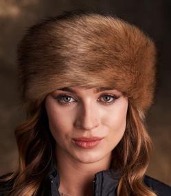 img 2 attached to Futrzane Women'S Winter Faux Fur Headband - Mimics Real Fur - Stylish Ear Warmer (Beige Fox)