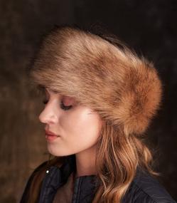 img 1 attached to Futrzane Women'S Winter Faux Fur Headband - Mimics Real Fur - Stylish Ear Warmer (Beige Fox)
