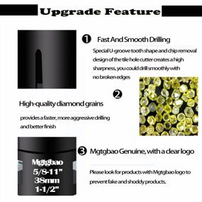 img 2 attached to Mgtgbao 2PC 5/8 Inch (16Mm) Dry Diamond Core Drill Bits, Vacuum Brazed Diamond Hole Saw Kit For Porcelain Ceramic Tile Granite Marble Stone Brick Glass With 5/8-11 Thread