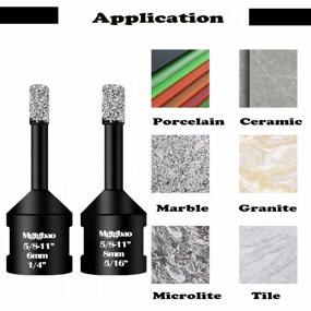 img 1 attached to Mgtgbao 2PC 5/8 Inch (16Mm) Dry Diamond Core Drill Bits, Vacuum Brazed Diamond Hole Saw Kit For Porcelain Ceramic Tile Granite Marble Stone Brick Glass With 5/8-11 Thread