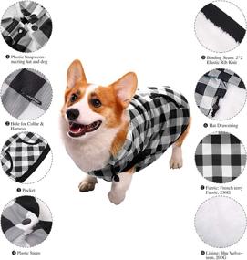 img 3 attached to ASENKU Fleece Thicken Dog Hoodie British Plaid Winter Coat, Removable Hat Windproof Vest for Small Medium Large Dogs, White, XXX-Large – Warm Outfit for Dogs