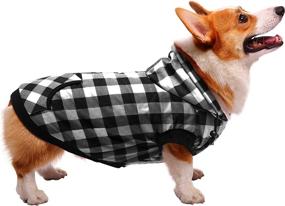 img 1 attached to ASENKU Fleece Thicken Dog Hoodie British Plaid Winter Coat, Removable Hat Windproof Vest for Small Medium Large Dogs, White, XXX-Large – Warm Outfit for Dogs