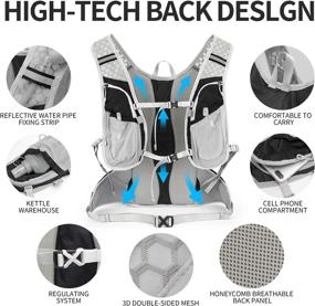 img 2 attached to INOXTO Hydration Pack Backpack - Lightweight Water Backpack with 2L Leakproof Hydration Bladder, Perfect Daypack for Men and Women, Ideal for Outdoor Trail Running, Hiking, Cycling, Racing, and Climbing