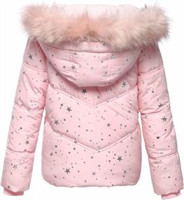 img 2 attached to Rokka&Rolla Girls' Padded Winter Coat With Hooded Faux Fur | Heavyweight Puffer Jacket For Warmth