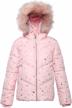 rokka&rolla girls' padded winter coat with hooded faux fur | heavyweight puffer jacket for warmth logo