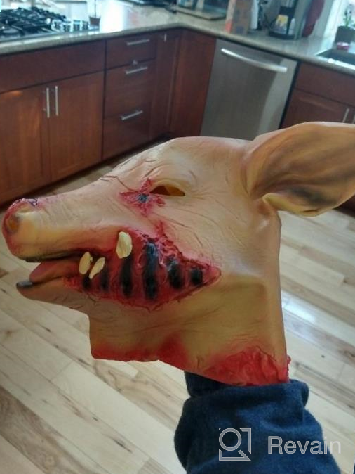 img 1 attached to Unleash Your Inner Horror With The Halloween Pig Head Mask: The Perfect Masquerade And Cosplay Costume review by Tammy Ross