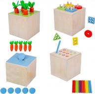улучшите когнитивное развитие с набором деревянных игрушек монтессори willway 4-в-1 для малышей - идеально подходит для сортировки, укладки, сопоставления и цветных капель логотип