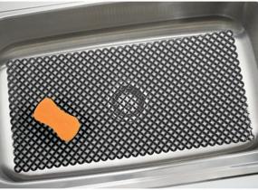 img 3 attached to Keep Your Kitchen Clean And Dry With MDesign'S XL 25" Protective Dish Drying Mat In Diamante Black