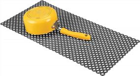 img 4 attached to Keep Your Kitchen Clean And Dry With MDesign'S XL 25" Protective Dish Drying Mat In Diamante Black